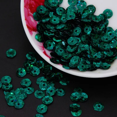 

Free shipping 2500pcs/lot (30g) 6mm cup round laser Green color loose sequins Paillettes sewing Wedding craft DIY