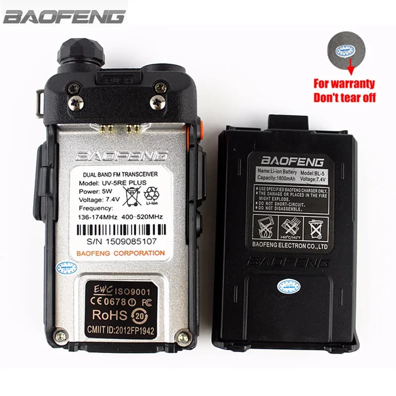 BaoFeng UV-5RE Plus портативная рация CB VHF UHF портативная Любительская двухсторонняя рация 5 Вт Двухдиапазонная для охоты Дальнобойщика