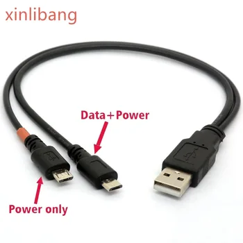 

Micro USB Splitter Cable Y Charger Lead USB 2.0 A to Dual Micro B Power Enhancer Hub Adapter 1 Male to 2 Male