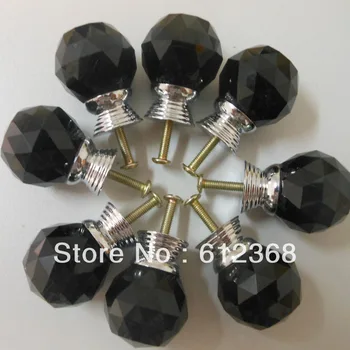 

Tangpan 10PCS 30mm K9 Crystal Glass Door Knobs Bin Dresser Cupboard Drawer Cabinet Home Furniture Kitchen Pull Handle -Black