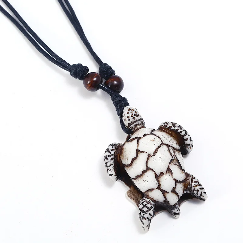 Винтажные милые морские черепахи, очаровательные ожерелья для мужчин, черный кожаный шнурок, черепаха, ювелирные изделия ручной работы