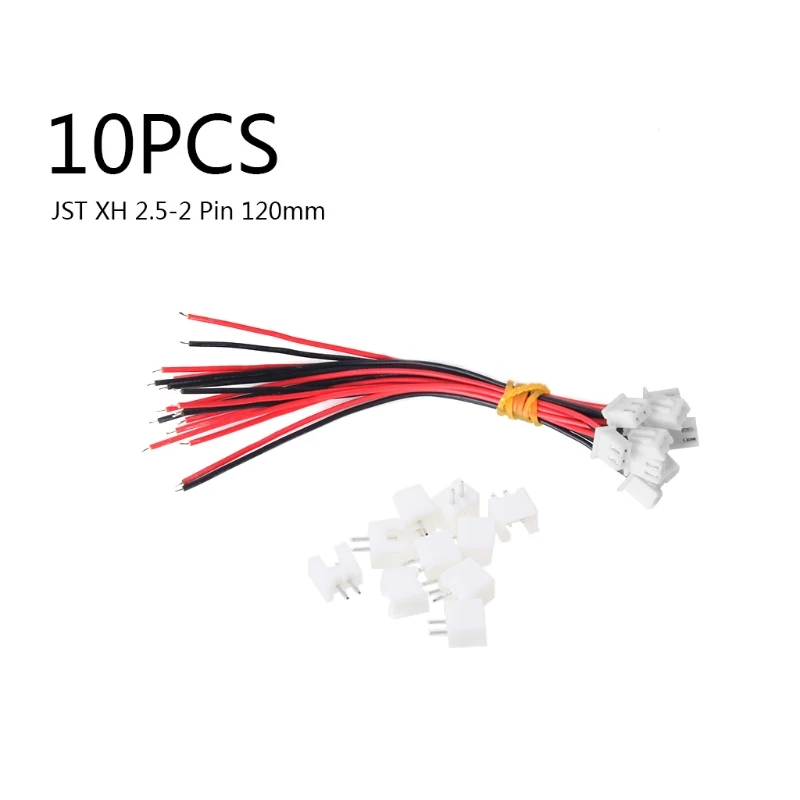

High quality 10 pcs JST XH 2.5-2 Pin Battery Connector Plug Female & Male with 120MM Wire