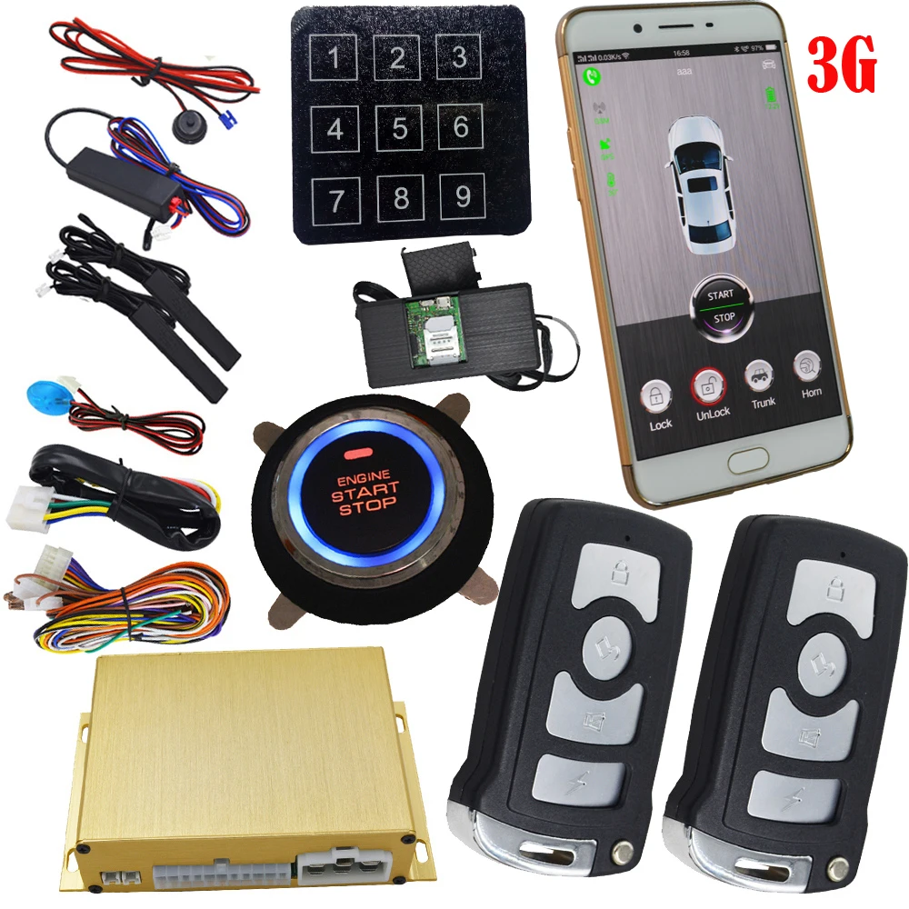 gsm smart key car alarm system with realtime online gps tracking