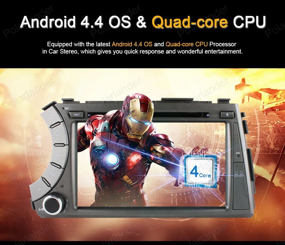 Cheap Android4.4 Car DVD radio For Ss/angyong A/ctyon K/yron Support BT 3G WiFi DAB + OBDII TPMS GPS Mirror Link 7 inch Quad Core 9