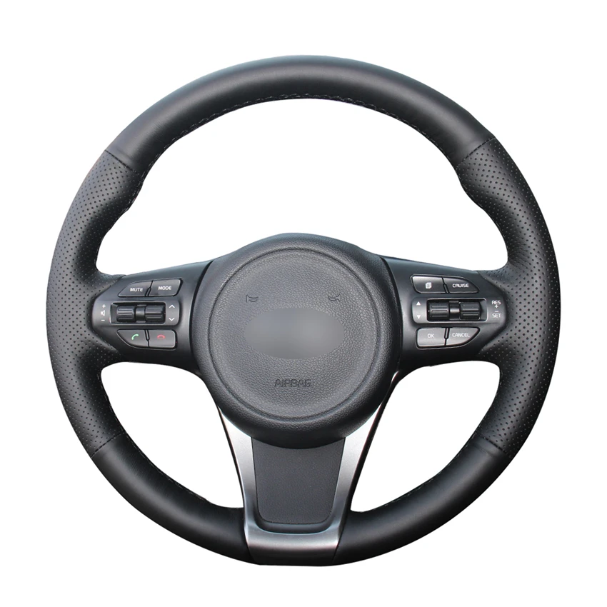 

Hand-stitched Black PU Artificial Leather Car Steering Wheel Cover for Kia Sorento 2015-2018 Sedona 2015-2019