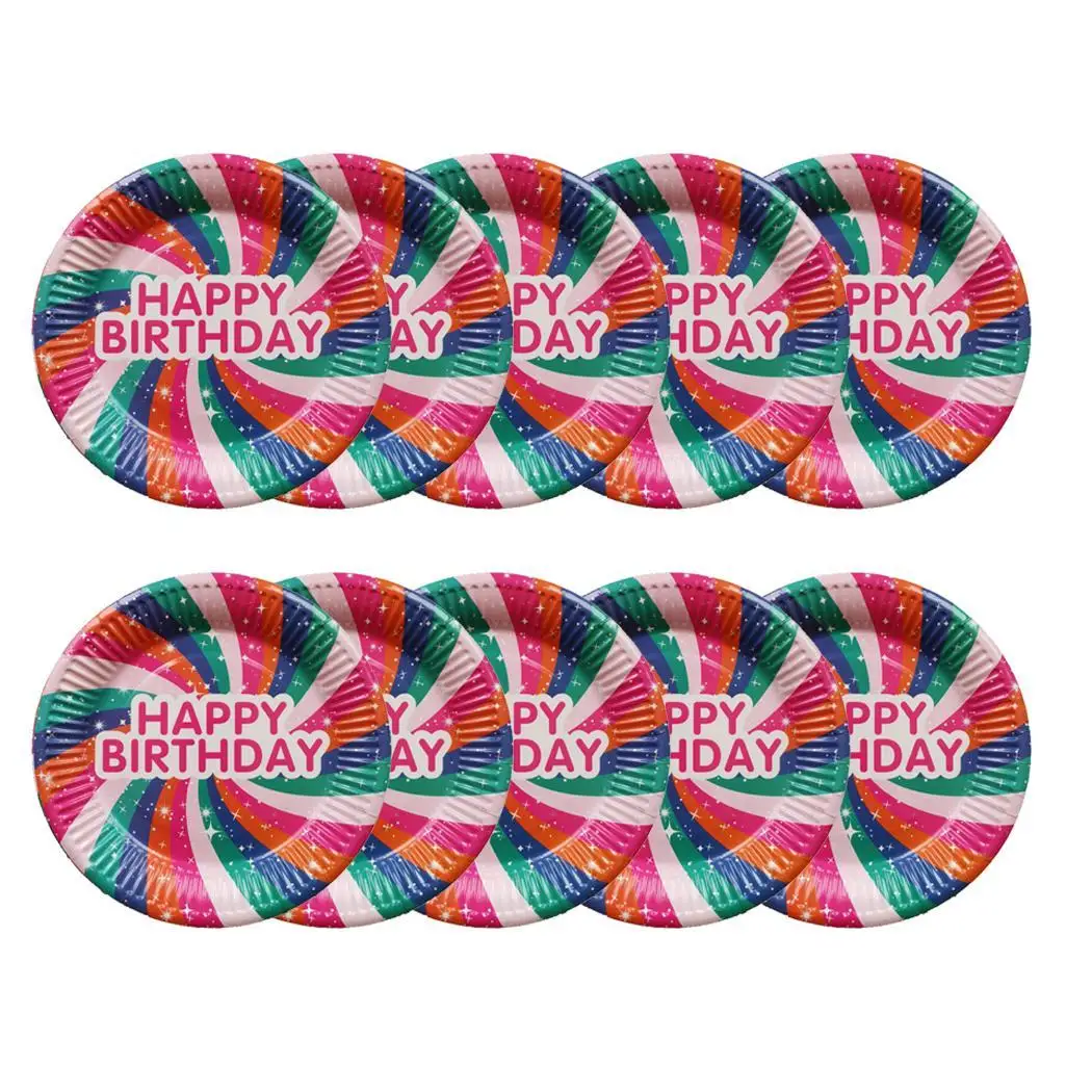 Portable Disposable Round Shape Paper Cake Plate Birthday Party As