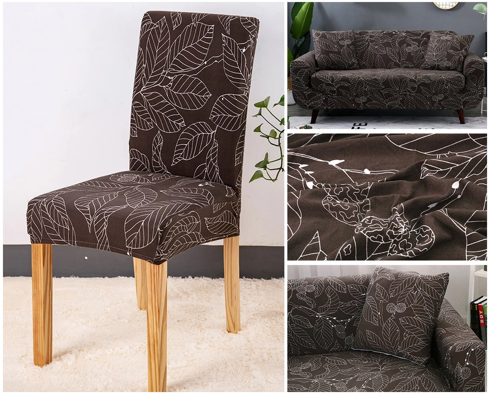 Kitchen Chair Cover Dining Seat Cover Black Slipcover Chair Removable Furniture Covers Anti-Dust Spandex Chair Covers 1246Pcs (4)
