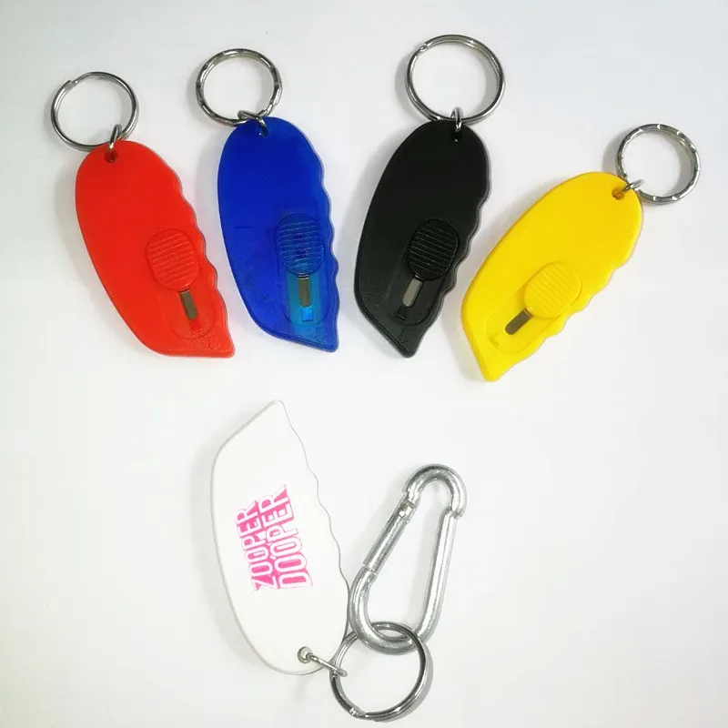

3pcs Office Letter Opener Blade Stainless Steel Adjustable Cutter Carton Package Unpacking Knife Metal Key Ring Envelope Knife