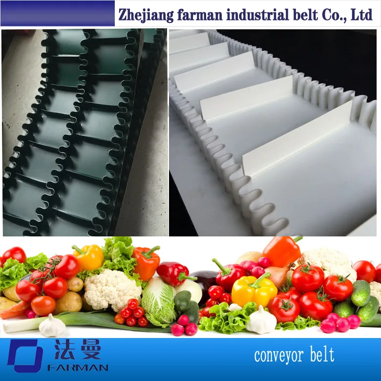 

White Food Grade Conveyor Belt With Cleats T