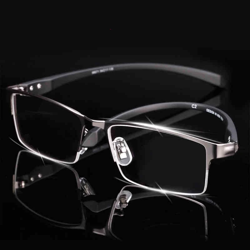 

Men Titanium Alloy Eyeglasses Frame for Men Eyewear Flexible Temples Legs IP Electroplating Alloy Material,Full Rim and Half Rim