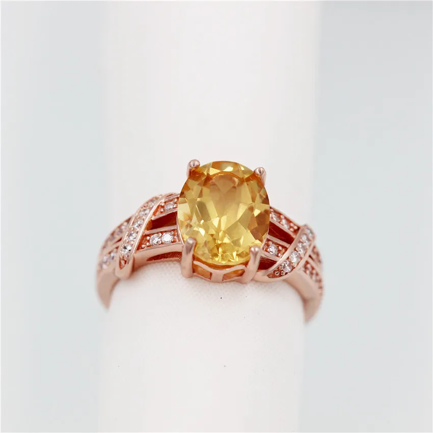 Uloveido 2.2ct цитрин 925 стерлингового серебра ювелирные изделия Розовое золото Цвет