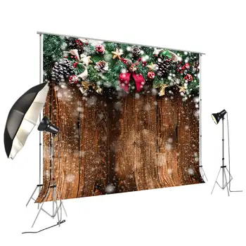 

HUAYI Christmas Wood backdrops Photo Background Vinyl Xmas Photograhy Prop for Studio Kids Pictures or Home Decoration XT-7396