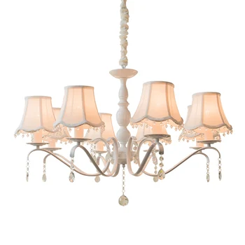 

E14 E12 Crystal pendant Fabric shade Chandelier,3/5/6/8LT,Height adjustable,Teen Kids Light,BDR LIV Store,Princess Pink