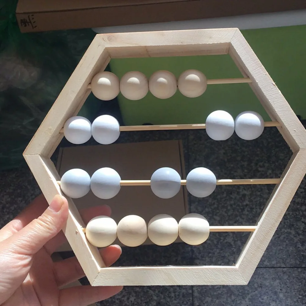 

Nordic Style Natural Wooden Abacus With Beads Craft Baby Early Learning Educational Toys Scandinavian Style Baby Room Decor