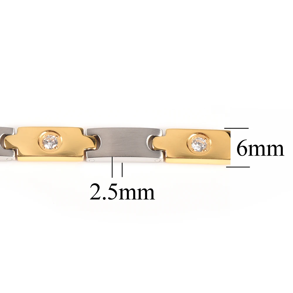 Wollet ювелирные изделия золото 316 нержавеющая сталь браслет для женщин мужчин здоровый био из магнетита Германия Турмалин ион Инфракрасный