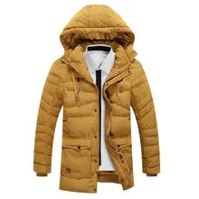 Зима тренд в мужской хлопковой стеганой одежде длинный съемный капюшон хлопковая стеганая куртка