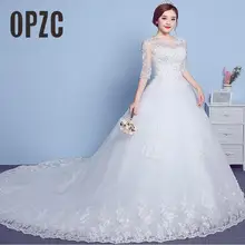Роскошный вышивка с Свадебные платья Новое Vestido de Noiva Casamento кружевное с рукавом до локтя De Mariage