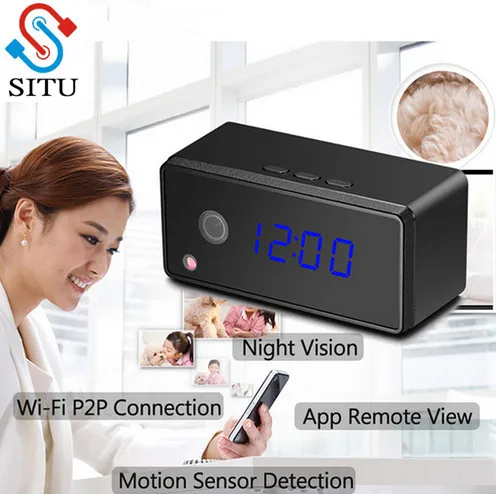 Смартфон Live View мини камера Wifi ip будильник инфракрасная ночного видения 720P HD