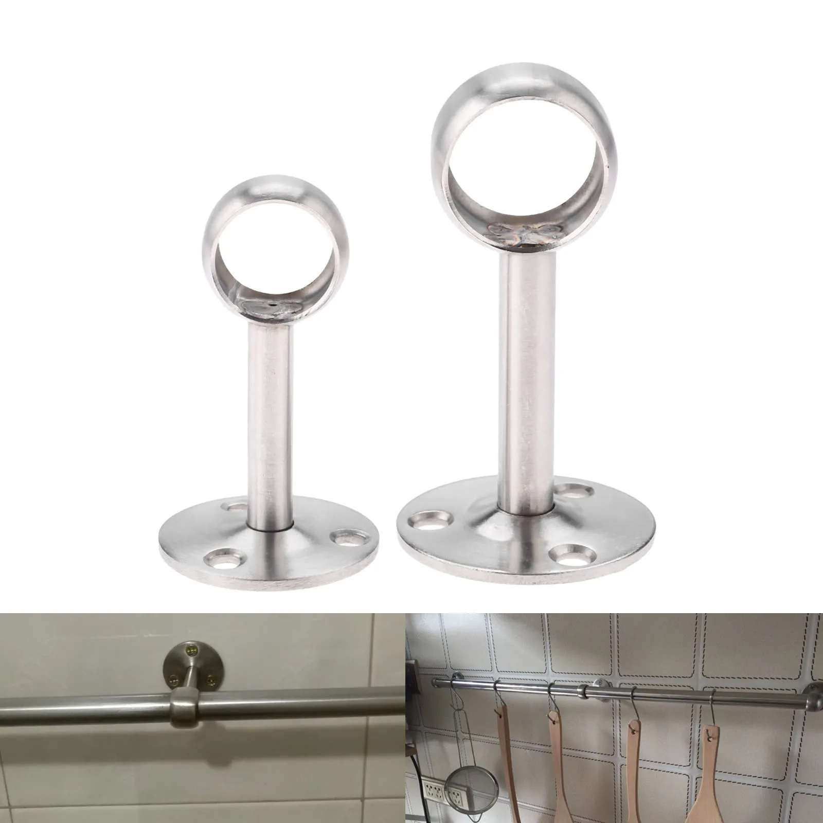 Dreld Stainless Steel Centre Bracket Wardrobe Rail Support Hanging