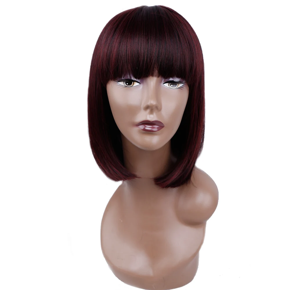 Pelucas sintéticas negras rectas de Emir con flequillo para mujeres de longitud media Peluca de pelo Bob peluca resistente al calor bobo peinado Cosplay pelucas Pelucas sintéticas negras rectas de Emir con flequillo para mujeres de longitud media Peluca de pelo Bob peluca resistente al calor bobo peinado Cosplay pelucas
