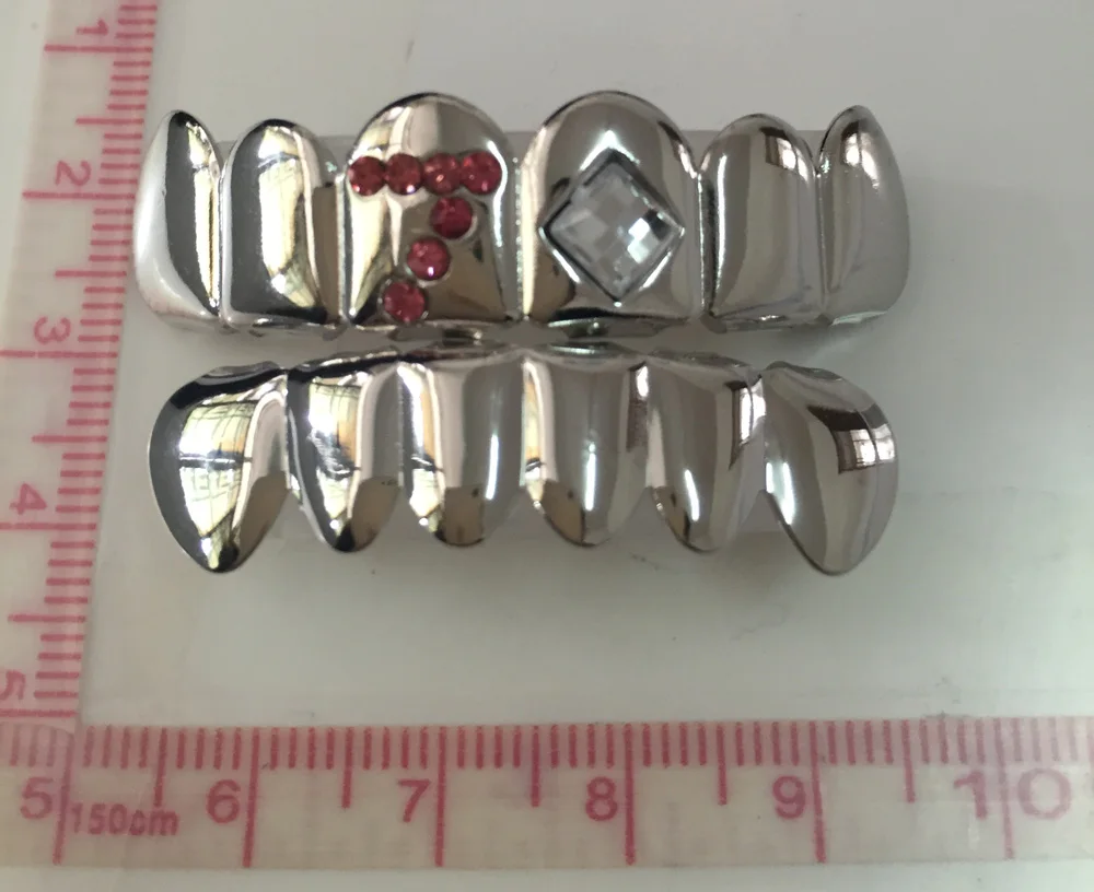 GRILLZ BRAND SEVEN 7 REAL SHINY!! SHINY SILVER PLATED HIPHOP TEETH