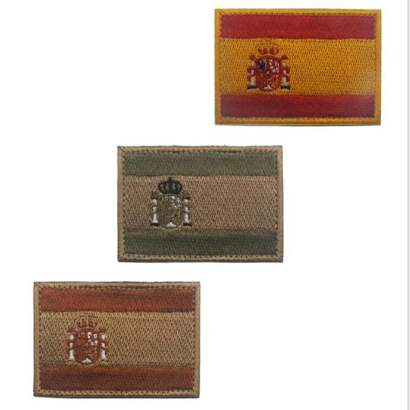 

Spain Flag Embroidery Patch Backpack Armband Patch Military Tactical Bandage Fabric Sticker Embroidery Applique Apparel
