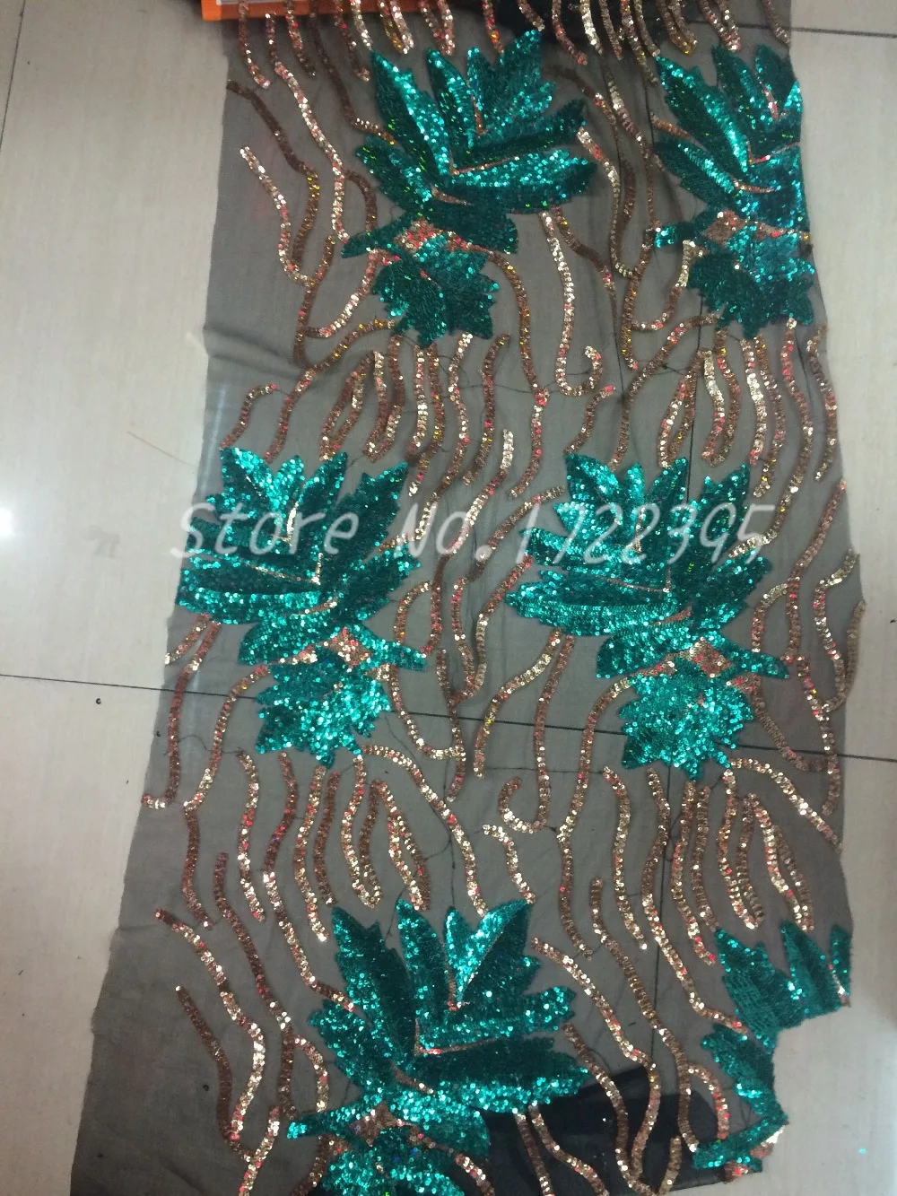 Lace stitching gauze sequin dress Lace stitching gauze sequin dress