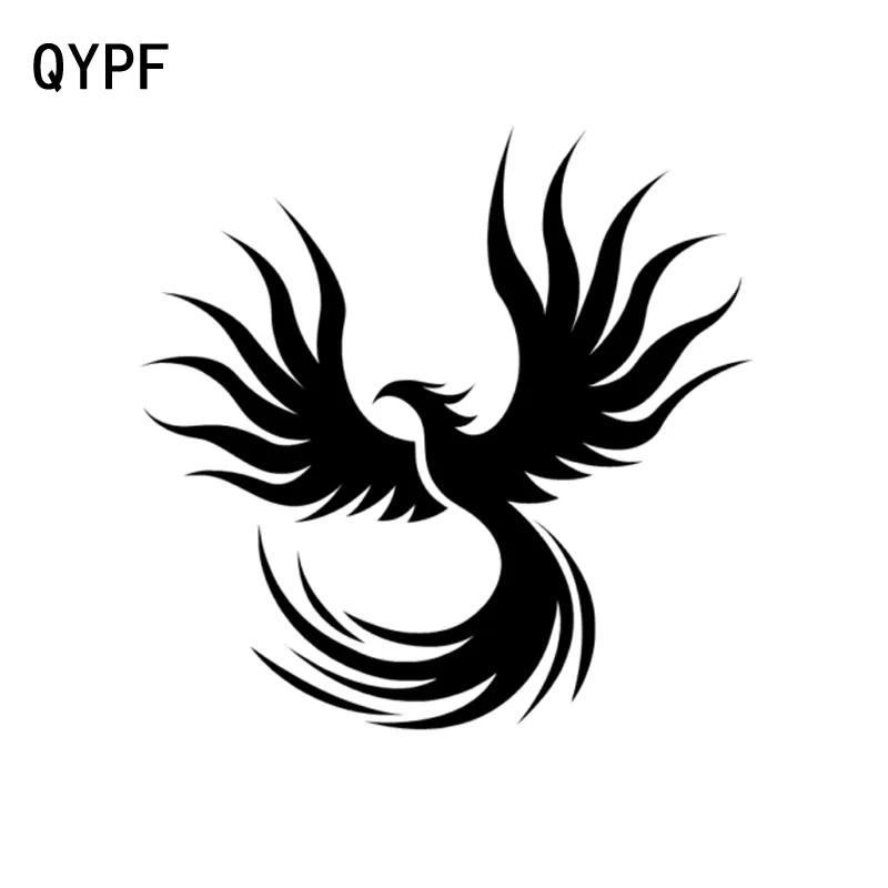 QYPF 15CM*14.8CM Fashion Animal Flaming Phoenix Bird Vinyl Car styling