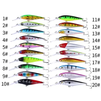 

20PC Super 20 Color 11cm 10G Hard Bait Minnow Fishing lures Bass Fresh Salt