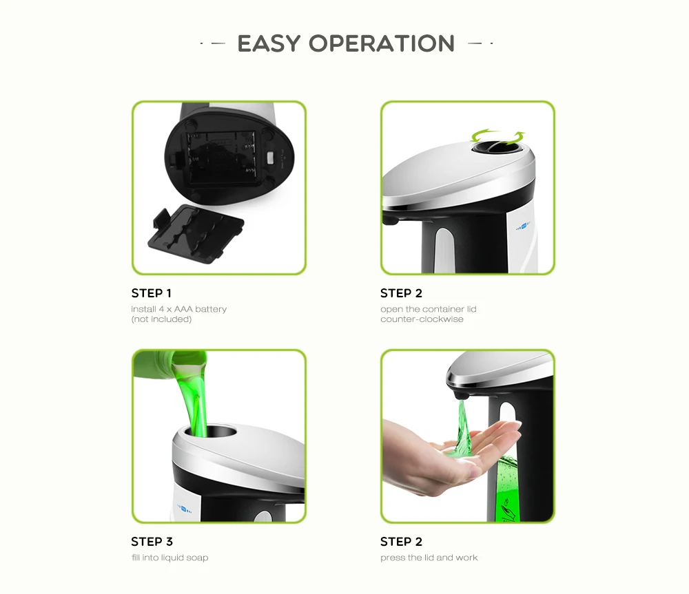 AD - 03 400ml ABS Electroplated Automatic Soap Dispenser Touchless Sanitizer Dispenser