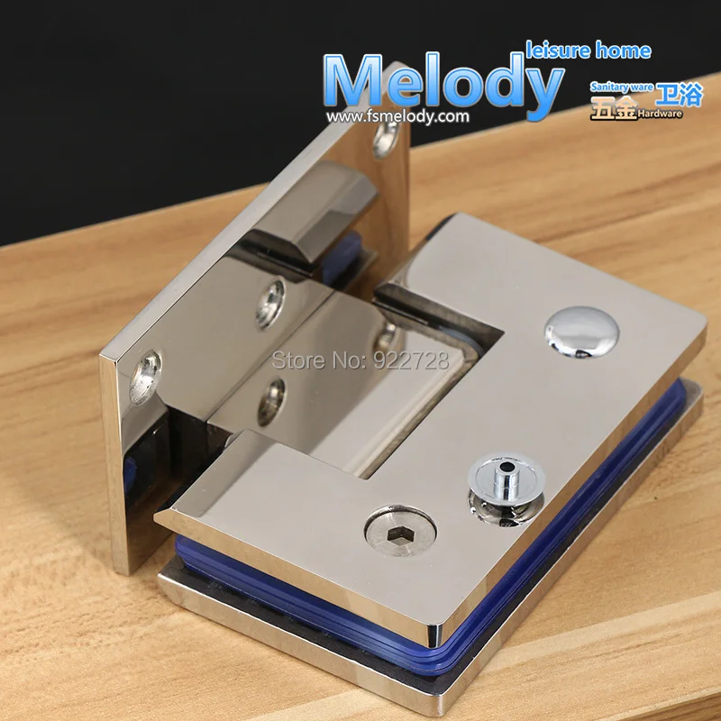H90S 10 years Warranty Wall to Glass Offset Square Geneva Cutout Frameless Shower screen Door Hinge-Polished Chrome