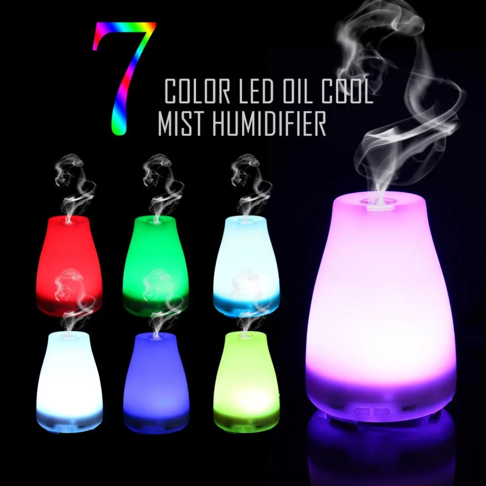 

Essential Oil Cool Mist Humidifier Aroma Diffuser for Home Office Waterless Auto Shut-off 7 Color LED Lights Changing