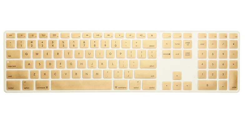 Для iMac проводная USB клавиатура Apple A1243 MB110LL/B с цифровой клавиатурой силиконовая полноразмерная клавиатура защитная кожа Для iMac - Цвет: gold