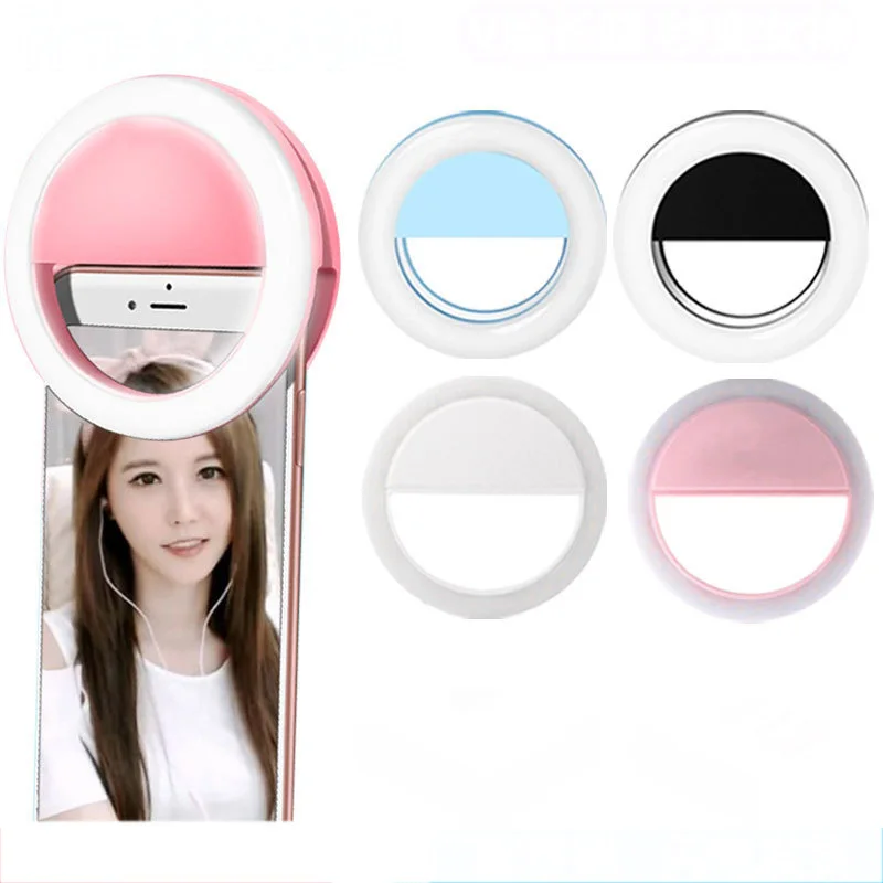 

Battery Selfie Light Ring Light LED Photographic Lighting Photo Lamps Video Light Photography Ringlight Photo for Phone Lens