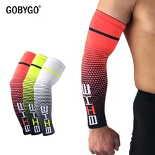 GOBYGO 1 par Cool hombres ciclismo Running bicicleta UV protección solar Cuff cubierta para brazo con protección manga bicicleta deporte calentadores de brazos mangas