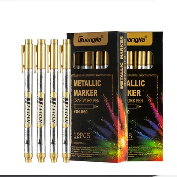 

12 Colors Set Mitsubisi GN Posca Pc 2.8mm Paint Permanent Sharpie Metalic Marker Water-based Pens Graffiti CD Glass Gold Silver