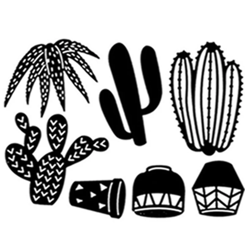 

Tropical Fleshy Cactus Pot Metal Cutting Dies Stencils For DIY Scrapbooking Photo Album Decorative Embossing Handcraft Die Cuts
