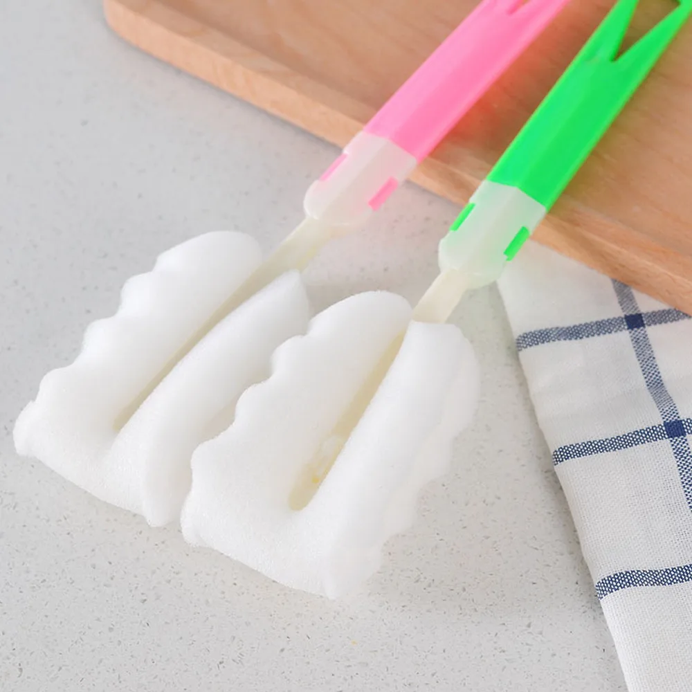 Jual Bayi Kelas Tinggi Bersih Spons Anak Khusus Sikat Botol dengan Handle Cleaning Peralatan Sikat Kaca Sikat Khusus Dropshipping