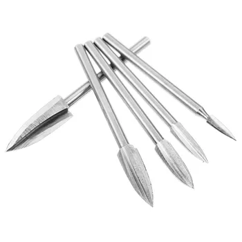 

5Pcs 3-8mm Shank 3mm Milling Cutters White Steel Sharp Edges Woodworking Tools Three Blades Wood Carving Knives