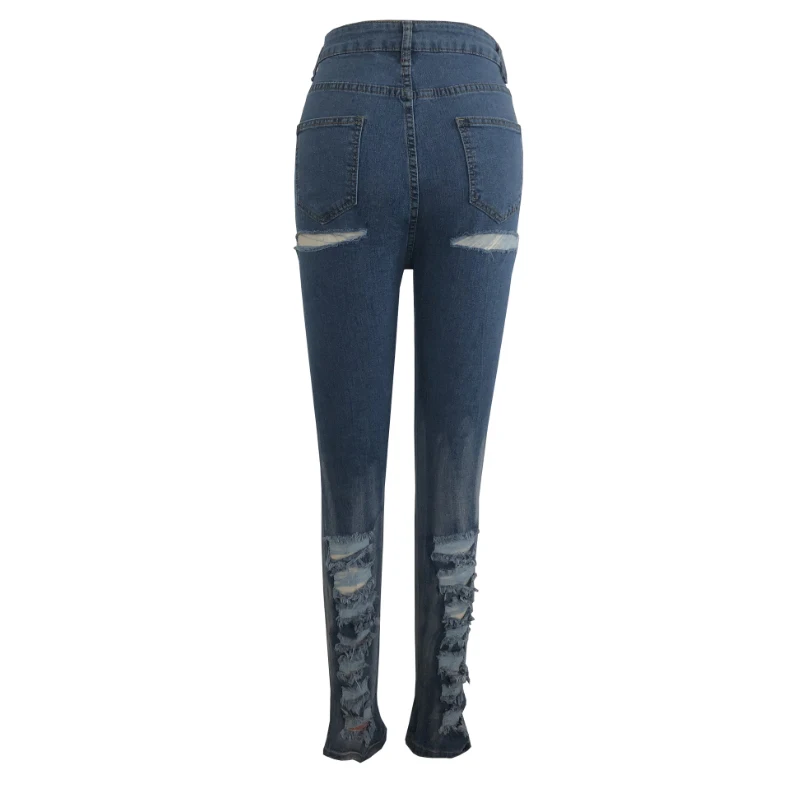 Женские сексуальные джинсы с дырками спереди и сзади, рваные джинсы скинни с высокой талией, джинсы-Карандаш Стретч, уличные джинсовые штаны в стиле хип-хоп