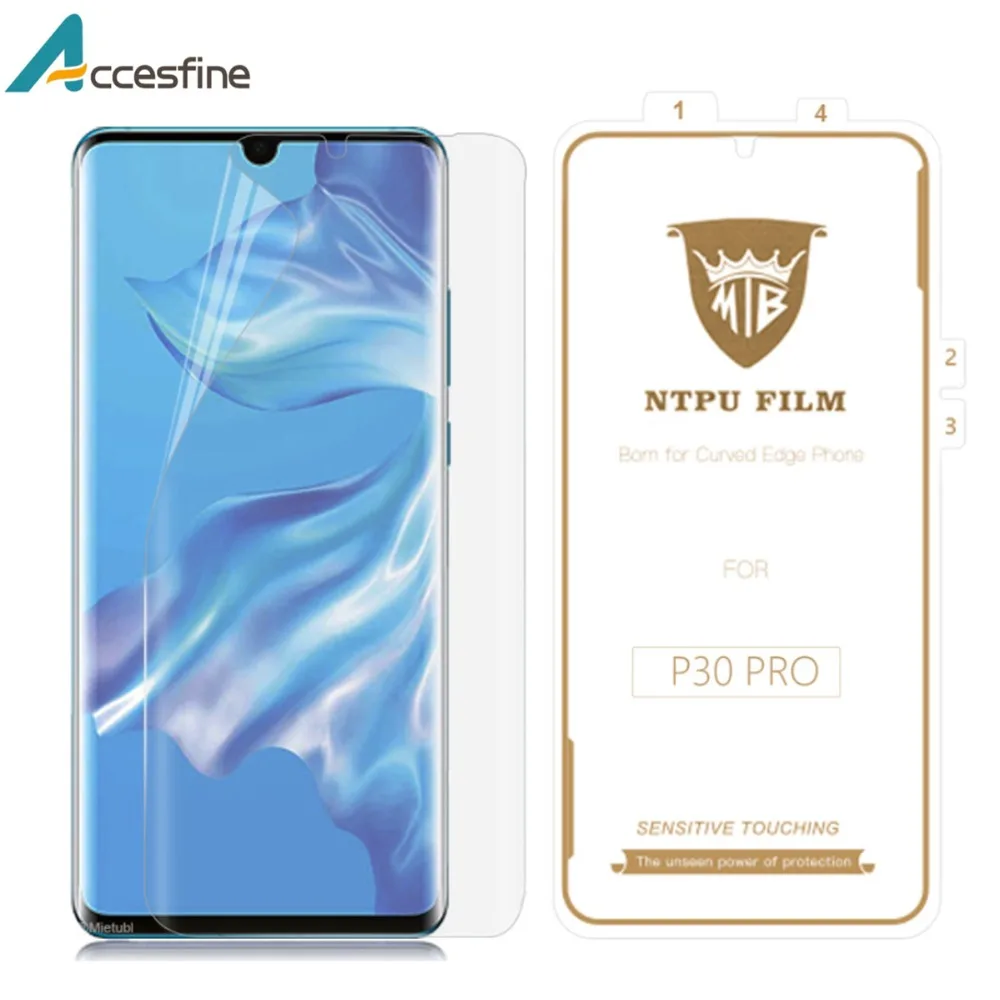 

P30 Pro Hydrogel Protective Film For Huawei P30 Pro 0.15mm Full Cover invisible TPU Curved Gel Screen Protector Front Film
