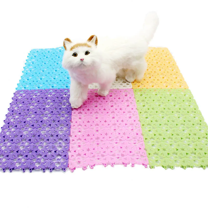 

Plastic Pad for Pet Cage Heart Shaped Grids Holes Mats Dogs and Cats Anti-slip Feet Pads Summer Cooling Mat Pet Accessories