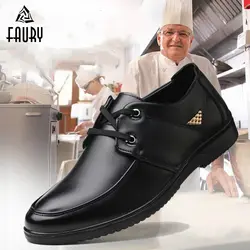 Обувь для официанта-повара, Мужская нескользящая обувь с защитой от масла, обувь для ресторана, рабочая обувь, дышащая удобная обувь для