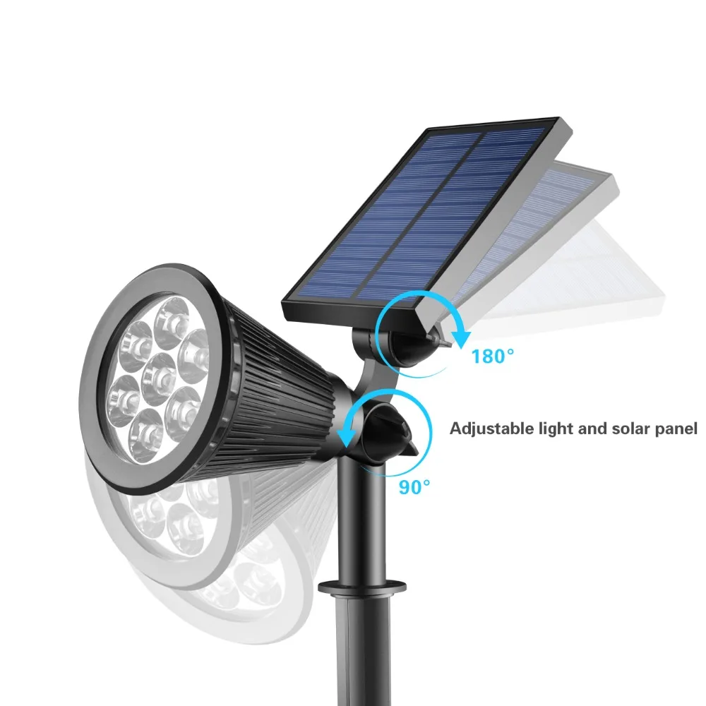 Солнечный Прожектор лужайка прожектор открытый сад 4/7 LED Регулируемый 7 цветов в 1