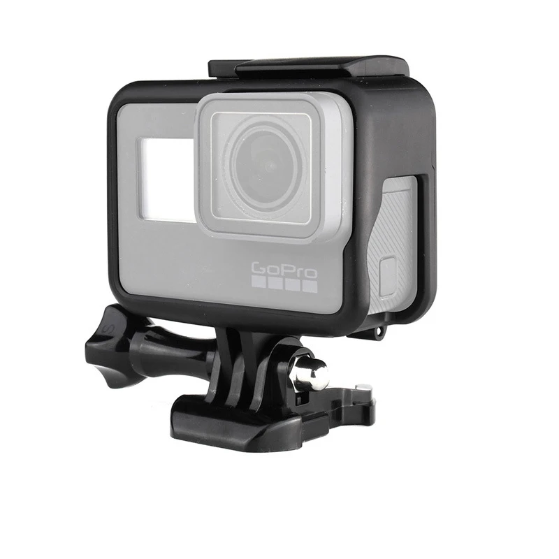 Standard Frame Protective Housing Case + Silicone Lens Cover Set For Gopro Hero 5 6 7 Whitesilver Hero 2018 Camera Accessories   (8)