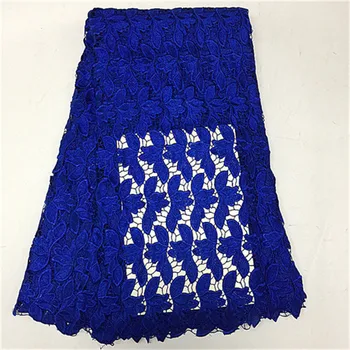 

Water Soluble African Cord Lace 2018 blue Nigerian Laces Guipure Embroidery Fabric Lace For Wedding /Party Dress Free Shipping