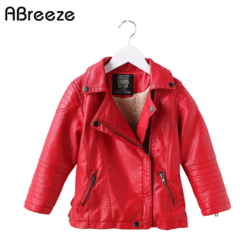 

High Quality Leather Jacket children New Brand Autumn Designer Fashion Stand Collar PU Motocycle Jackets Flying Pilot Coats