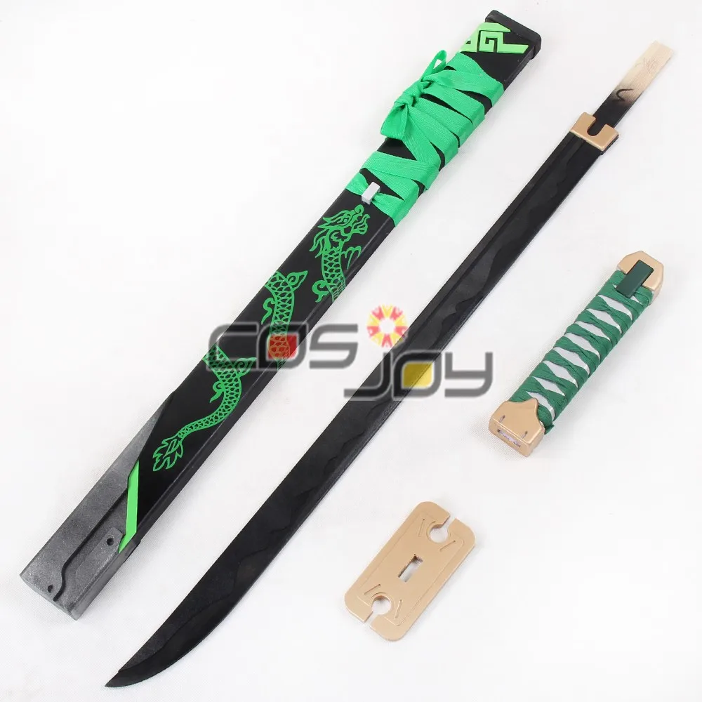 Cosjoy 4" OW Genji Воробей кожа длинный меч в ножнах Cosply Prop-1395