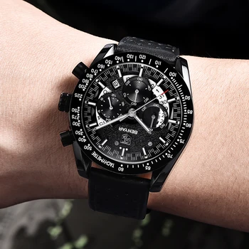 

Benyar Sport Watch Men Waterproof Chronograph Quartz Watch Business Wrist Watch Clock Male relojes hombre relogio masculino
