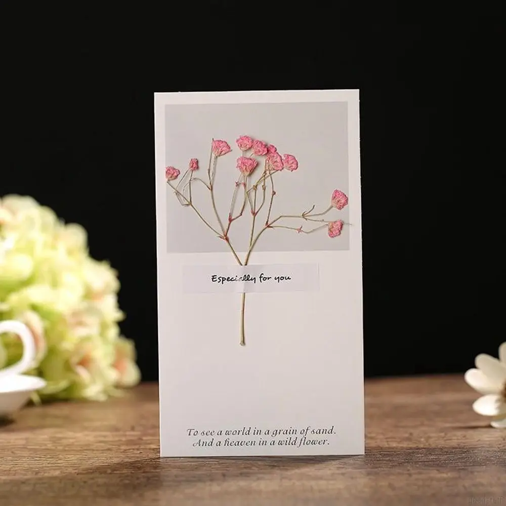 

Creative Dried Flowers Greeting Card Papercard Folding Type Invitation Card Christmas Birthday Party Wedding Invitations